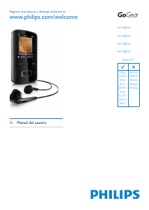 Manual de uso Philips SA3VBE08R GoGear Reproductor de Mp3