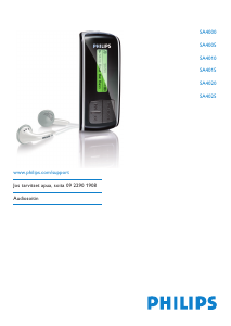 Käyttöohje Philips SA4005 MP3-soitin