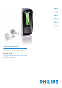 Mode d’emploi Philips SA4005 Lecteur Mp3