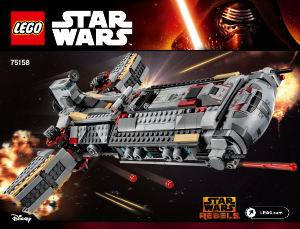 Käyttöohje Lego set 75158 Star Wars Kapinallisten taistelufregatti