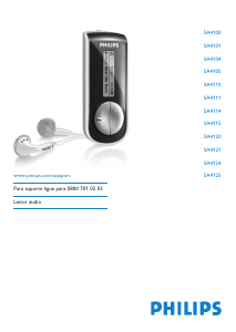 Manual Philips SA4105 Leitor Mp3