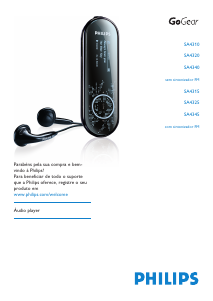 Manual Philips SA4310 GoGear Leitor Mp3