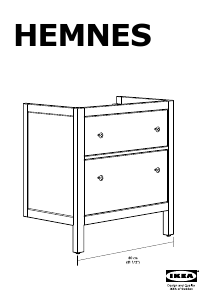 Εγχειρίδιο IKEA HEMNES (80x49x89) Ντουλάπι βάσης