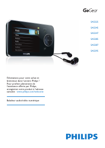 Mode d’emploi Philips SA5225 GoGear Lecteur Mp3