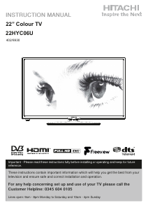 Manual Hitachi 22HYC06U LED Television