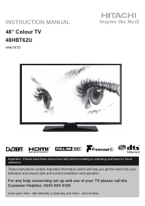 Manual Hitachi 48HBT62U LED Television