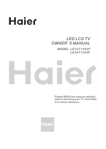 Handleiding Haier LE22T1000F LED televisie