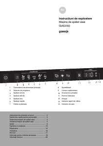 Manual Gorenje GV63160 Maşină de spălat vase