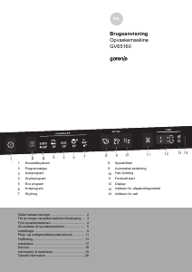 Brugsanvisning Gorenje GV65160 Opvaskemaskine