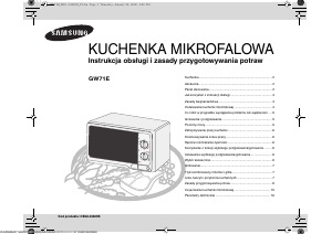 Instrukcja Samsung GW71E-S Kuchenka mikrofalowa