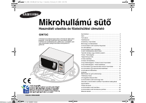 Használati útmutató Samsung GW73C Mikrohullámú sütő