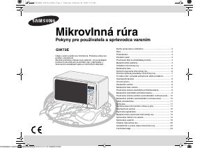 Návod Samsung GW73E-WB Mikrovlnná rúra