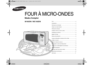 Mode d’emploi Samsung M182DN Micro-onde