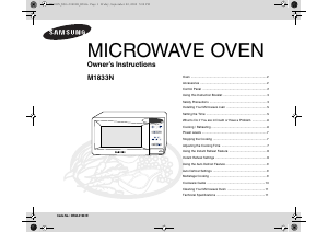 Manual Samsung M1833N-S Microwave
