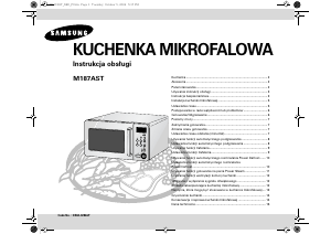 Instrukcja Samsung M187AST Kuchenka mikrofalowa