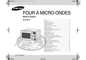 Mode d’emploi Samsung M187AST Micro-onde