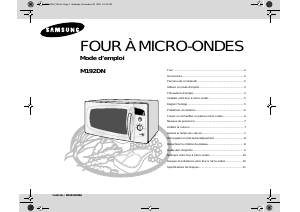 Mode d’emploi Samsung M192DN Micro-onde