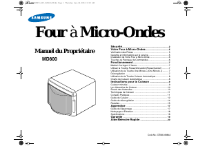 Mode d’emploi Samsung MD800SC Micro-onde