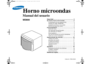 Manual de uso Samsung MD800WC Microondas