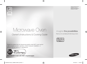 Manual Samsung MG23F301TAK Microwave