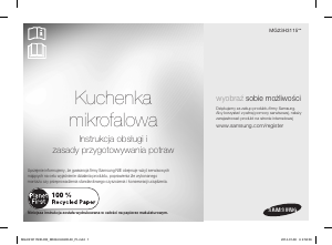 Instrukcja Samsung MG23H3115NK Kuchenka mikrofalowa