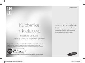 Instrukcja Samsung MG23H3125NK Kuchenka mikrofalowa