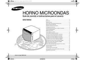 Manual de uso Samsung MR89-S Microondas