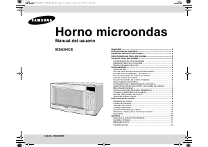 Manual de uso Samsung MS83HCE Microondas