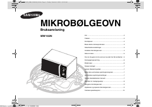 Bruksanvisning Samsung MW102N Mikrobølgeovn
