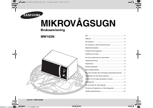 Bruksanvisning Samsung MW102N Mikrovågsugn