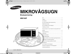 Bruksanvisning Samsung MW102P-S Mikrovågsugn