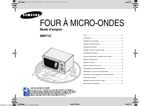 Mode d’emploi Samsung MW71C Micro-onde