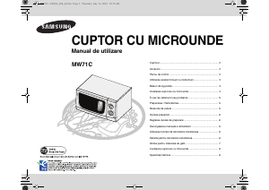 Manual Samsung MW71C Cuptor cu microunde