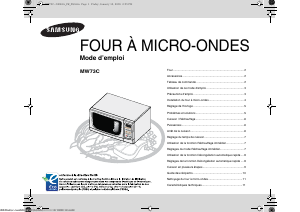 Mode d’emploi Samsung MW73C Micro-onde