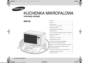 Instrukcja Samsung MW73E-WB Kuchenka mikrofalowa
