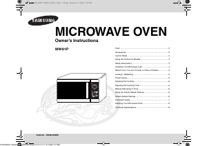 Manual Samsung MW81P Microwave