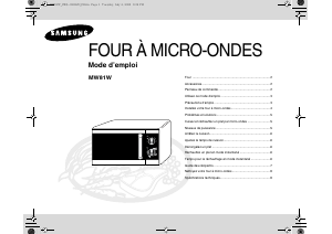 Mode d’emploi Samsung MW81W Micro-onde