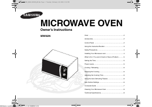 Manual Samsung MW82N Microwave