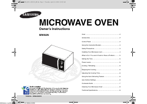 Manual Samsung MW82N-B Microwave