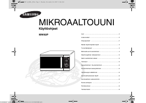 Käyttöohje Samsung MW82P-S Mikroaaltouuni