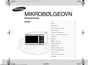 Bruksanvisning Samsung MW82P-S Mikrobølgeovn