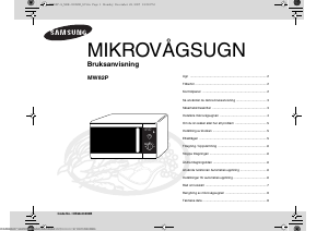 Bruksanvisning Samsung MW82P-S Mikrovågsugn