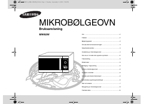 Bruksanvisning Samsung MW82W Mikrobølgeovn