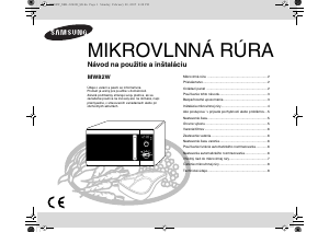 Návod Samsung MW82W-S/XEH Mikrovlnná rúra