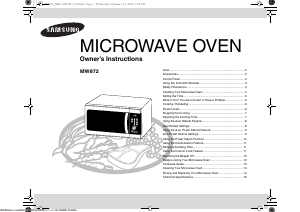 Manual Samsung MW872 Microwave