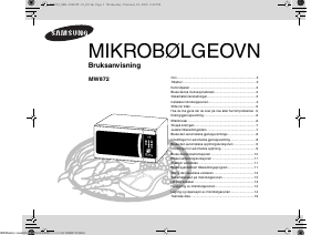 Bruksanvisning Samsung MW872 Mikrobølgeovn