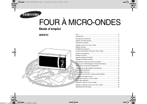 Mode d’emploi Samsung MW872 Micro-onde