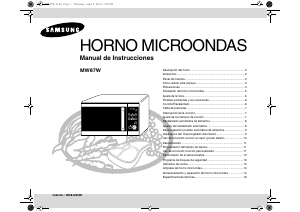 Manual de uso Samsung MW87W Microondas