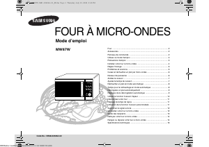 Mode d’emploi Samsung MW87W Micro-onde