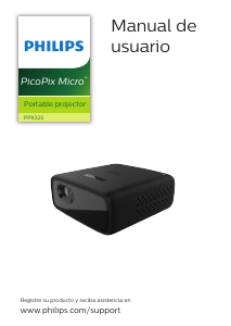 Manual de uso Philips PPX325 PicoPix Micro+ Proyector